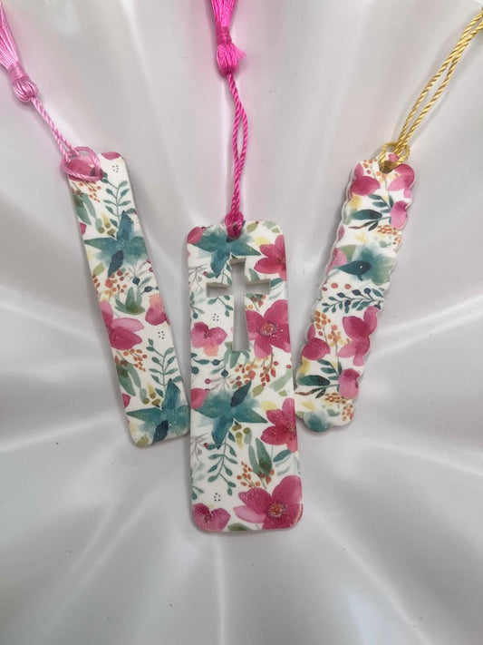 Bookmark Set of 3 Floral Pink